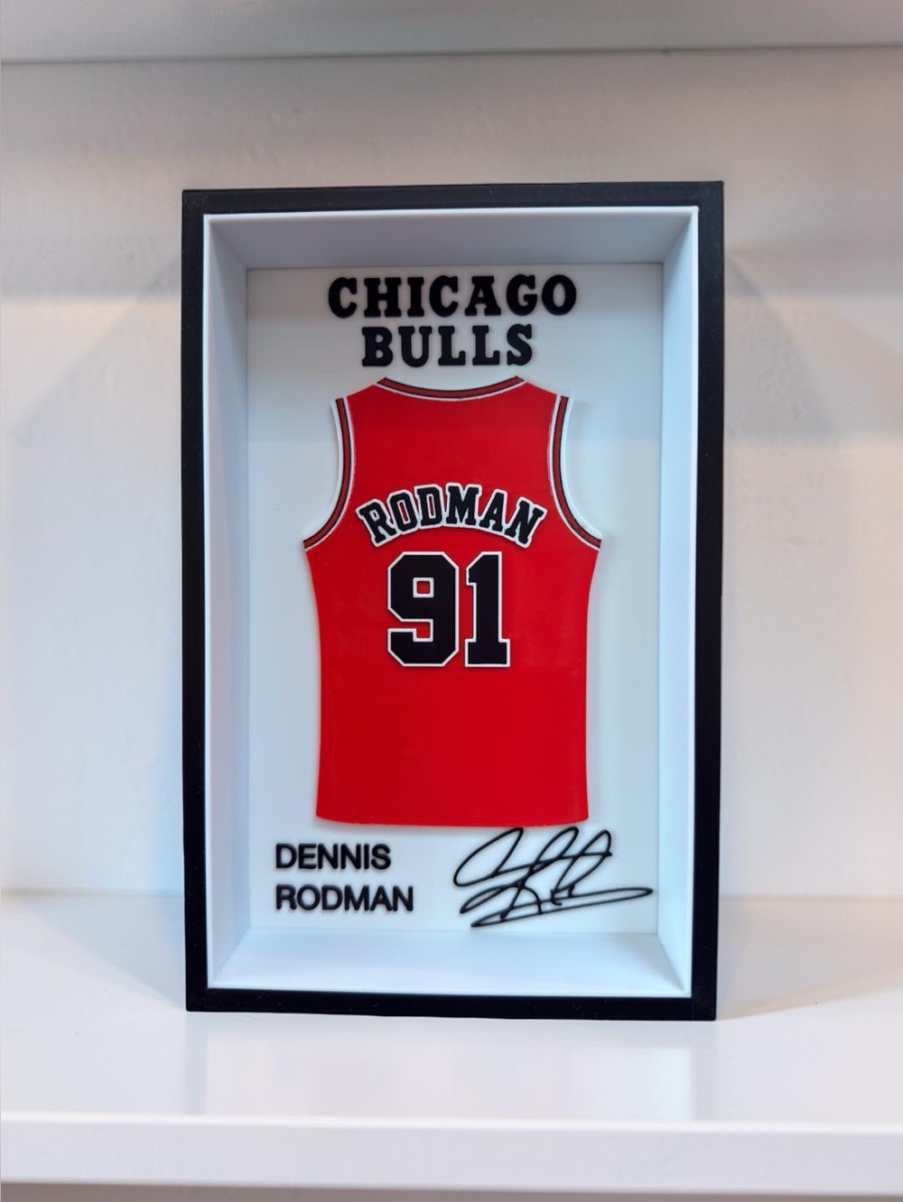 Dennis Rodman Jersey Display Box | Chicago Bulls Fan Gift | Basketball Wall Art